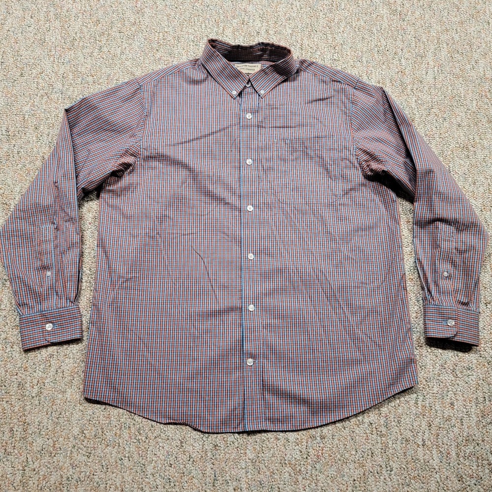 Duluth Trading Shirt Mens Large Plaid Button Down Wrinkle Fighter Workwear Relax